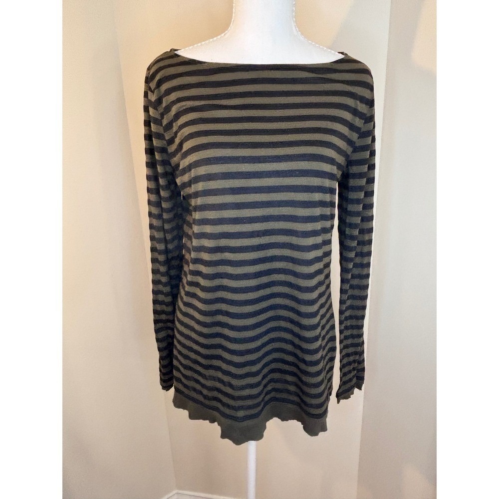 Michael Stars One Size Striped Long Sleeve Top 90s Minimalist Coastal Grunge